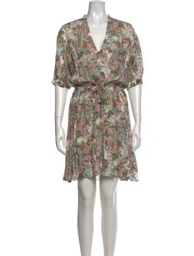 Pre-owned Zadig & Voltaire Floral Print Mini Dress In Neutral