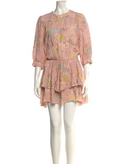 Pre-owned Zadig & Voltaire Floral Print Mini Dress In Pink