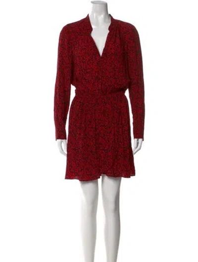 Pre-owned Zadig & Voltaire Floral Print Mini Dress In Red