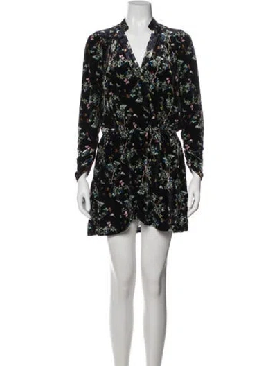 Pre-owned Zadig & Voltaire Floral Print Mini Dress W/ Tags In Blue