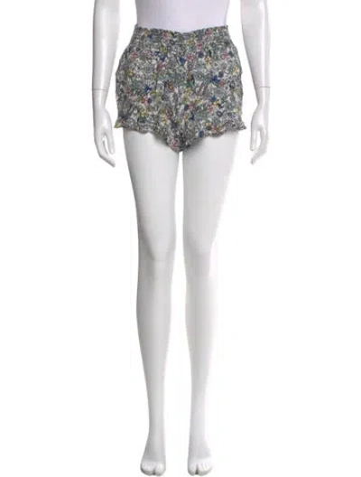 Pre-owned Zadig & Voltaire Floral Print Mini Shorts In Neutral