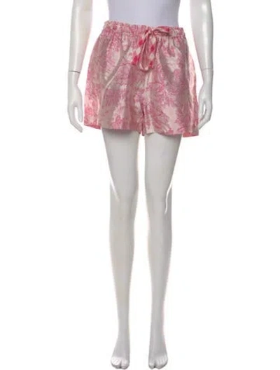 Pre-owned Zadig & Voltaire Floral Print Mini Shorts In Pink