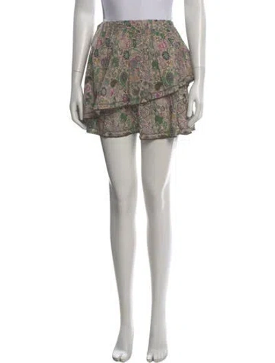 Pre-owned Zadig & Voltaire Floral Print Mini Skirt In Blue