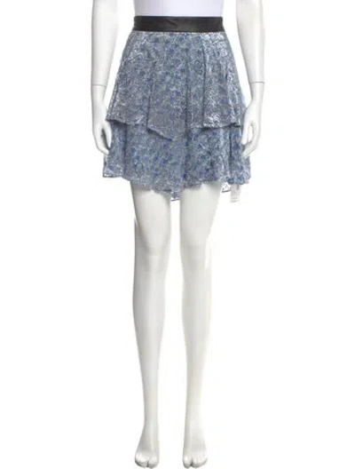 Pre-owned Zadig & Voltaire Floral Print Mini Skirt In Blue