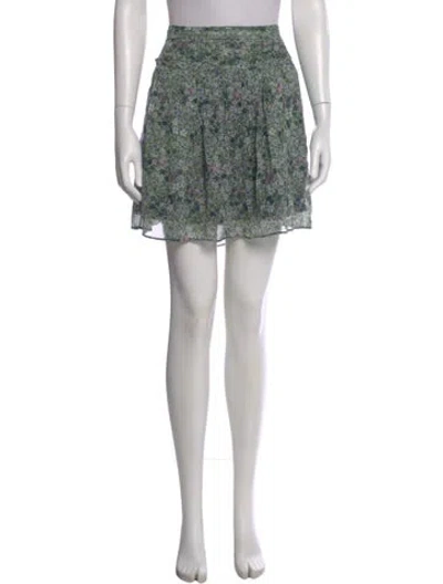 Pre-owned Zadig & Voltaire Floral Print Mini Skirt In Blue