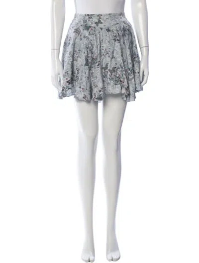 Pre-owned Zadig & Voltaire Floral Print Mini Skirt In Blue