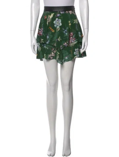 Pre-owned Zadig & Voltaire Floral Print Mini Skirt In Green