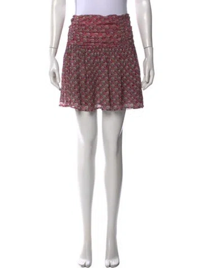 Pre-owned Zadig & Voltaire Floral Print Mini Skirt In Pink