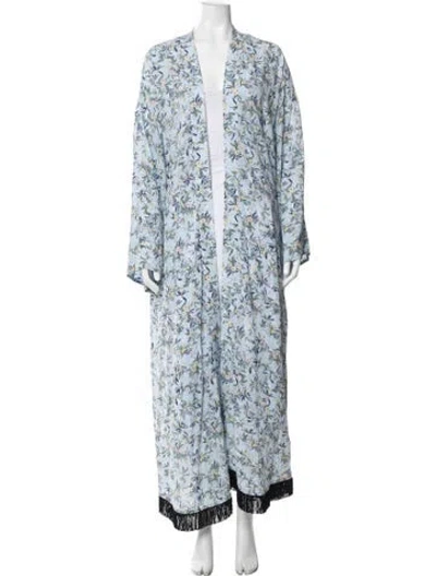 Pre-owned Zadig & Voltaire Floral Print Robe In Blue