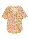 Zadig & Voltaire Floral-print Short-sleeve Top In Multi