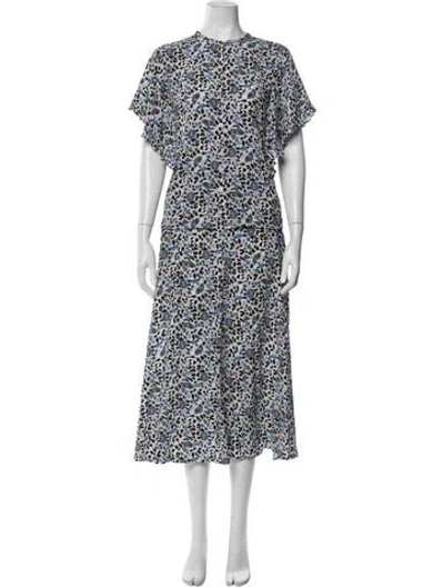 Pre-owned Zadig & Voltaire Floral Print Skirt Set In Blue
