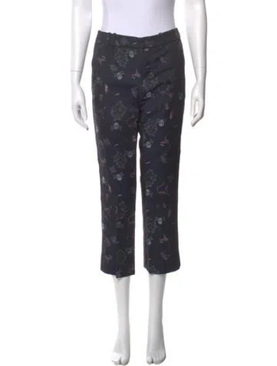 Pre-owned Zadig & Voltaire Floral Print Straight Leg Pants In Blue