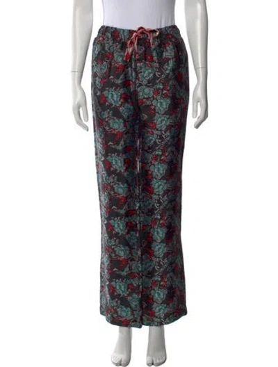 Pre-owned Zadig & Voltaire Floral Print Wide Leg Pants In Multi