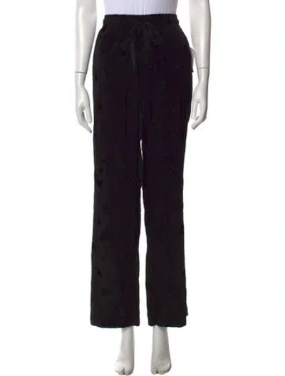 Pre-owned Zadig & Voltaire Floral Print Wide Leg Pants W/ Tags In Black