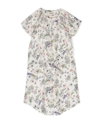 Zadig & Voltaire Kids' Floral-print Twill Dress In Multi