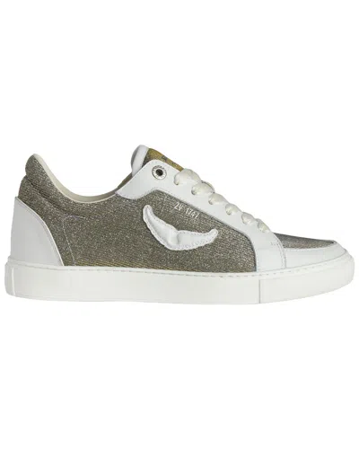 Zadig & Voltaire Fly On Sparkle Leather Sneaker In Multi