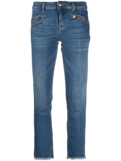 Zadig & Voltaire Frayed-hem Straight-leg Jeans In Blue