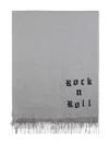Zadig & Voltaire Fringed Graphic Scarf In Gray