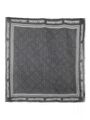 Zadig & Voltaire Fringed Logo-print Scarf In Gray