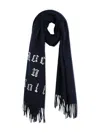 Zadig & Voltaire Fringed Rock N Roll-print Scarf In Black