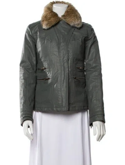 Pre-owned Zadig & Voltaire Fur Jacket In Green
