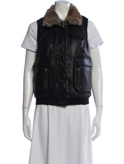 Pre-owned Zadig & Voltaire Fur Vest In Black