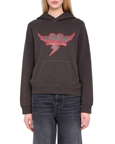 Zadig & Voltaire Georgy Embellished Hoodie In Brown