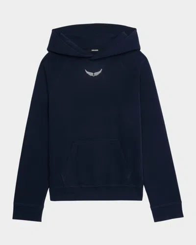 ZADIG & VOLTAIRE GEORGY EMBELLISHED PHOTO RIDE SWEATSHIRT