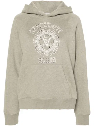 Zadig & Voltaire Georgy Graphic-print Hoodie In Neutrals