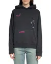 Zadig & Voltaire Georgy Mo Multi Heart Rhinestone Anthracite Sweatshirt- Exclusive In Black