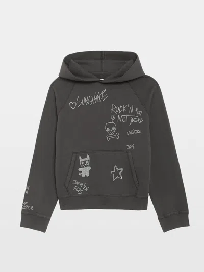 Zadig & Voltaire Long-sleeve Hooded Sweatshirt In Gray