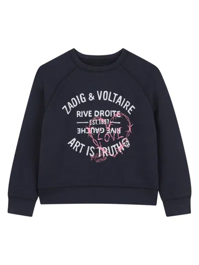 Zadig & Voltaire Girls' Logo T-shirt In Blue