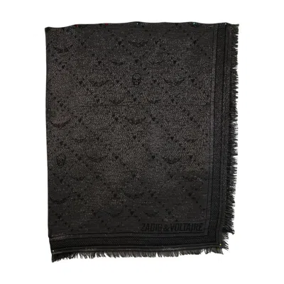 Zadig & Voltaire Zadig&voltaire Glenn Monogram Scarf In Black