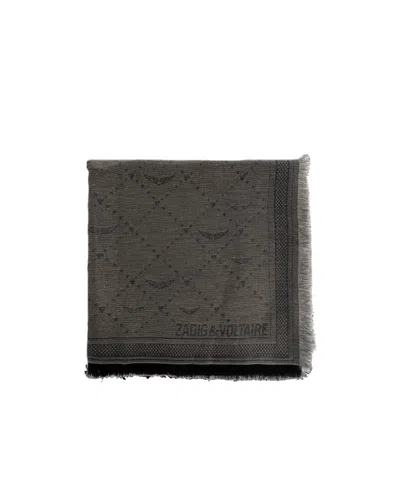 Zadig & Voltaire Glenn Monogram Scarf In Black