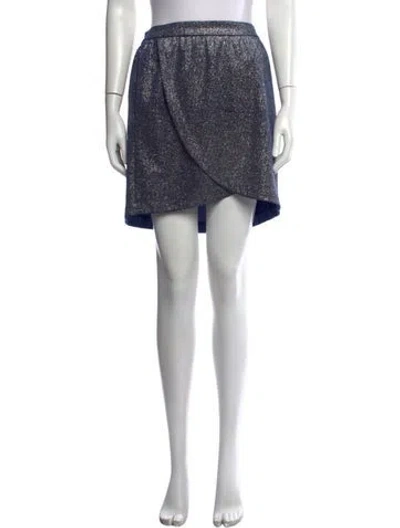Pre-owned Zadig & Voltaire Glitter Accents Mini Skirt In Blue