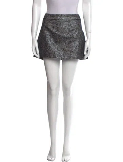 Pre-owned Zadig & Voltaire Glitter Accents Mini Skirt In Silver
