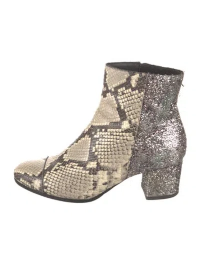 Pre-owned Zadig & Voltaire Glitter Animal Print Boots In Neutral