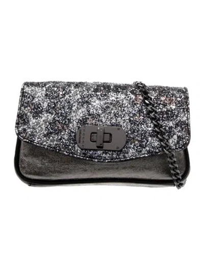 Pre-owned Zadig & Voltaire Glitter Clutch In Silver