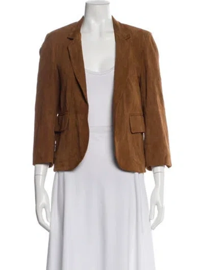 Pre-owned Zadig & Voltaire Goat Leather Blazer In Brown