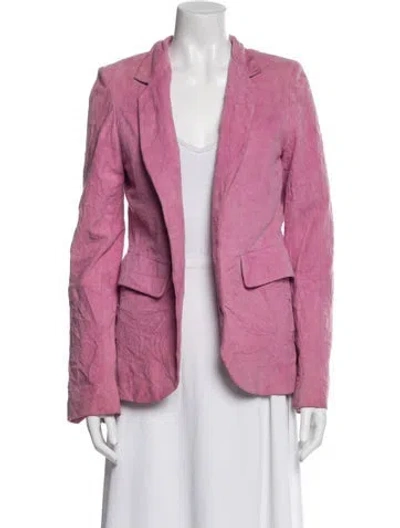 Pre-owned Zadig & Voltaire Goat Leather Blazer In Pink