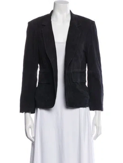 Pre-owned Zadig & Voltaire Goat Leather Blazer W/ Tags In Blue