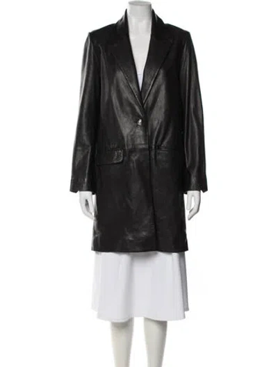 Pre-owned Zadig & Voltaire Zadig&voltaire Goat Leather Coat In Gray