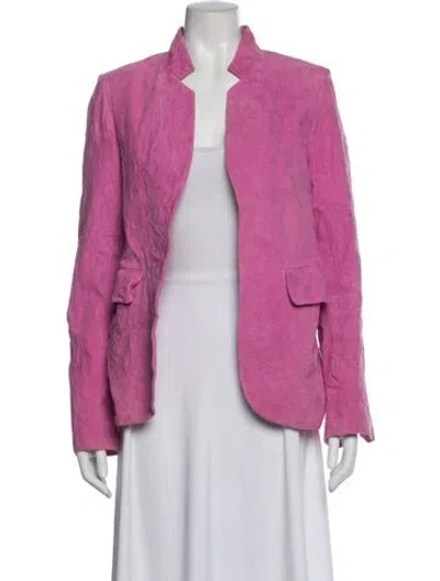 Pre-owned Zadig & Voltaire Goat Leather Evening Jacket In Pink