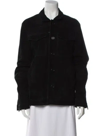 Pre-owned Zadig & Voltaire Goat Leather Jacket In Black