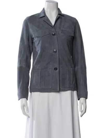 Pre-owned Zadig & Voltaire Goat Leather Jacket W/ Tags In Grey