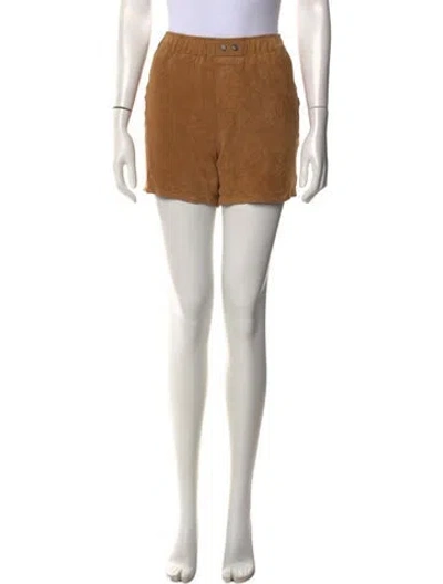 Pre-owned Zadig & Voltaire Goat Leather Mini Shorts In Neutral