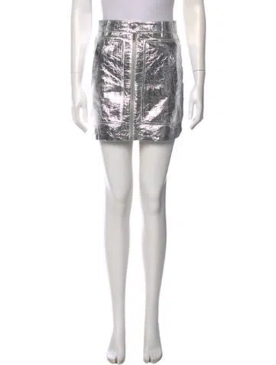 Pre-owned Zadig & Voltaire Goat Leather Mini Skirt In Blue
