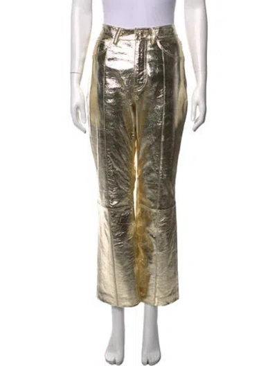 Pre-owned Zadig & Voltaire Goat Leather Straight Leg Pants
