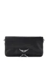 Zadig & Voltaire Grained Leather Logo-detail Shoulder Bag In Black