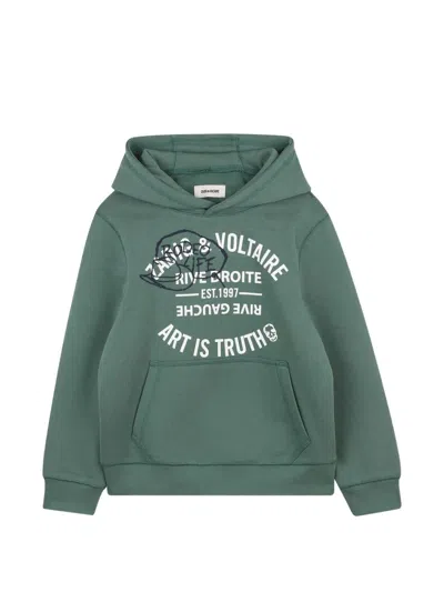 Zadig & Voltaire Kids' Graphic Hoodie In Green